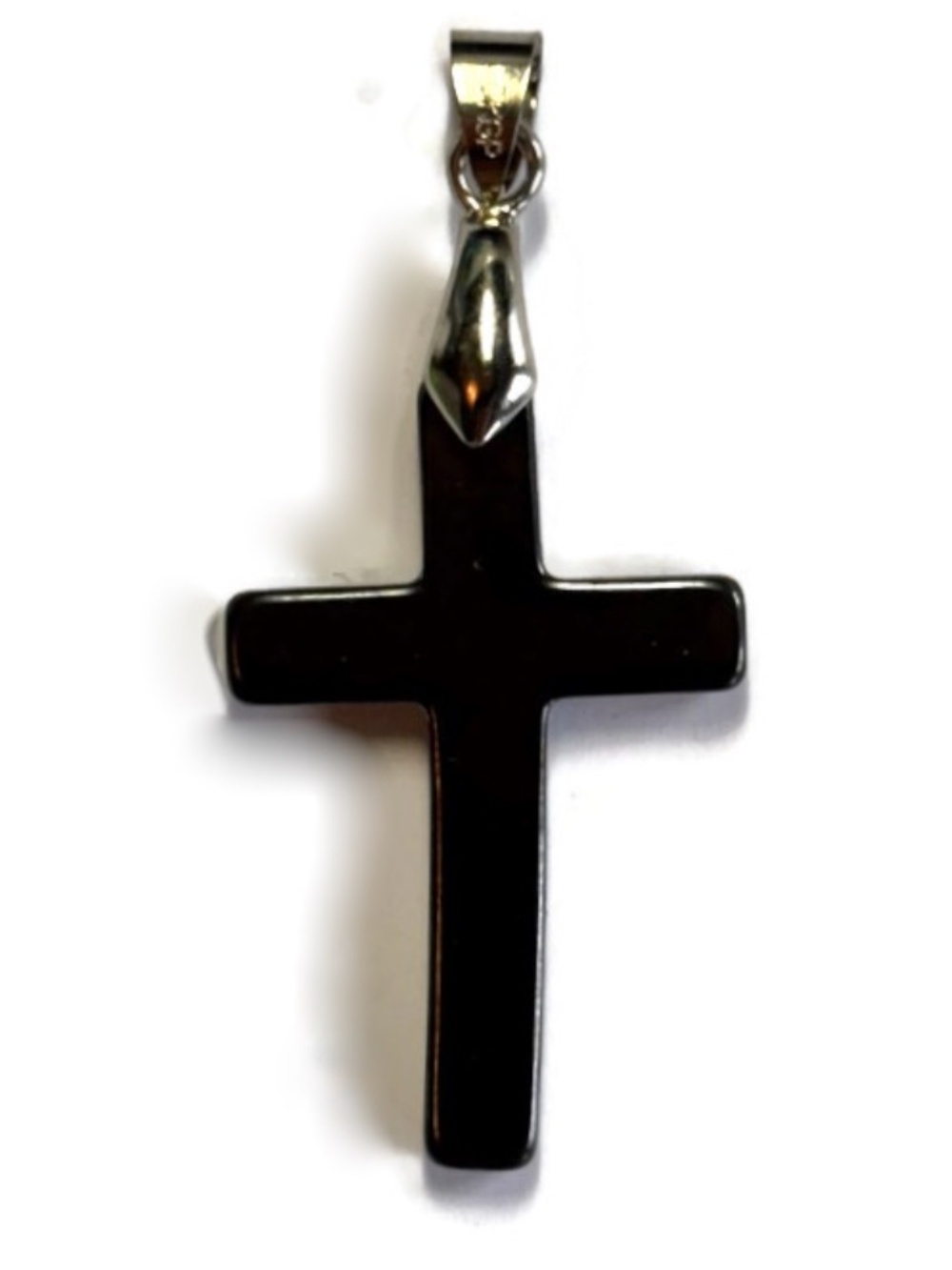 🔥$1 Clearance Hematite Small Cross Pendant with SS Plated Bail 26x17x4mm (1pc)